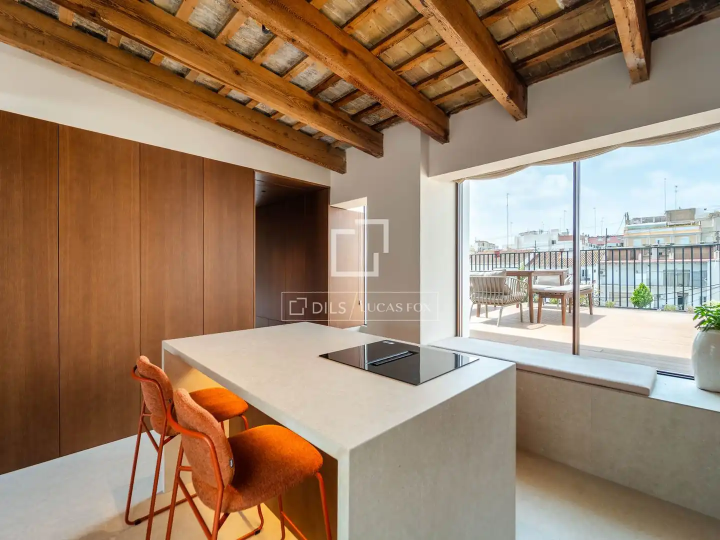 Cocina de Ático de alquiler en Valencia con Aire acondicionado, Calefacción y Terraza