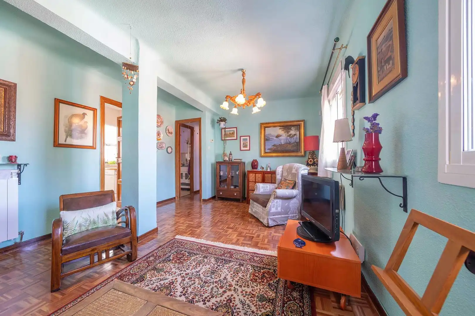 Sala de estar de Piso en venta en Madrid con Calefacción, Parquet y Trastero