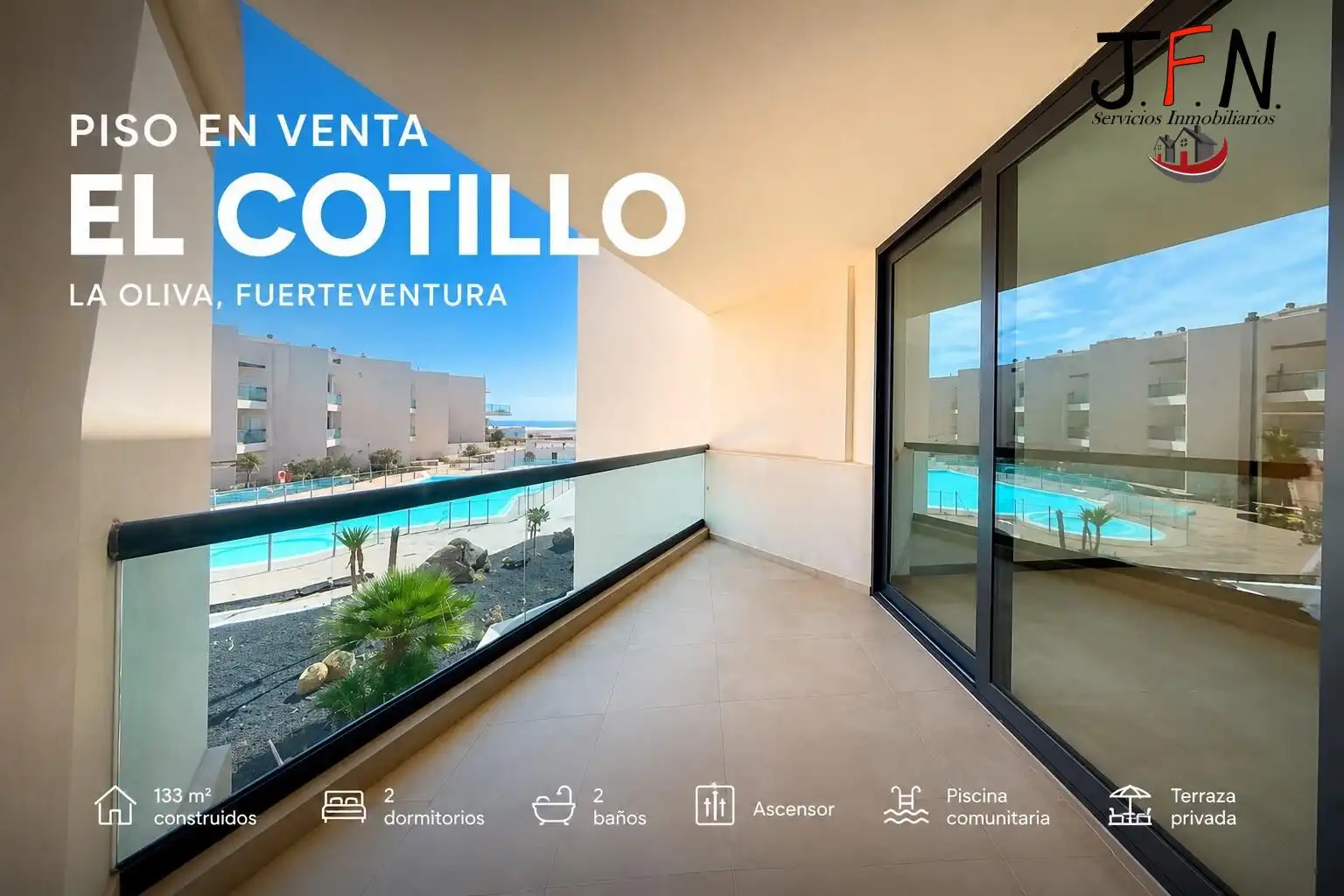 Vista exterior de Dúplex en venta en La Oliva con Jardín privado, Balcón y Alarma