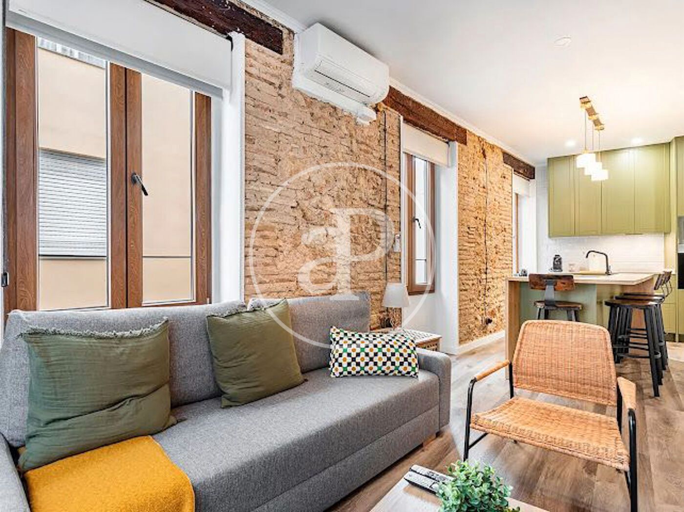 Sala d'estar de Pis de lloguer en  Valencia Capital amb Aire condicionat, Calefacció i Moblat