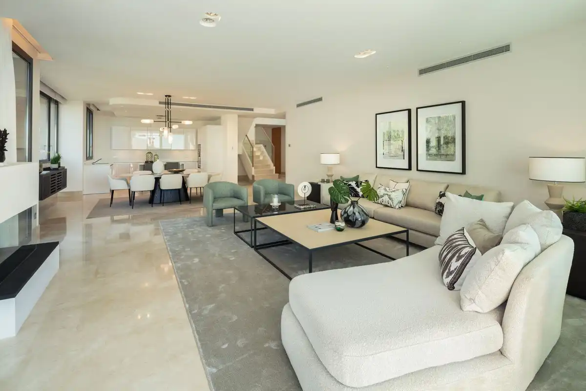 Living room of Duplexes for sale in Marbella  with Air Conditioner and Community pool
