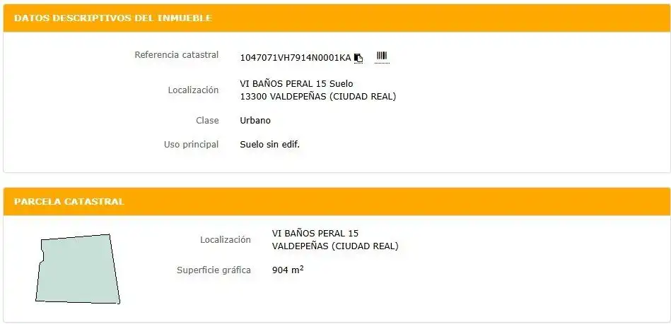 Residential land for sale in Valdepeñas