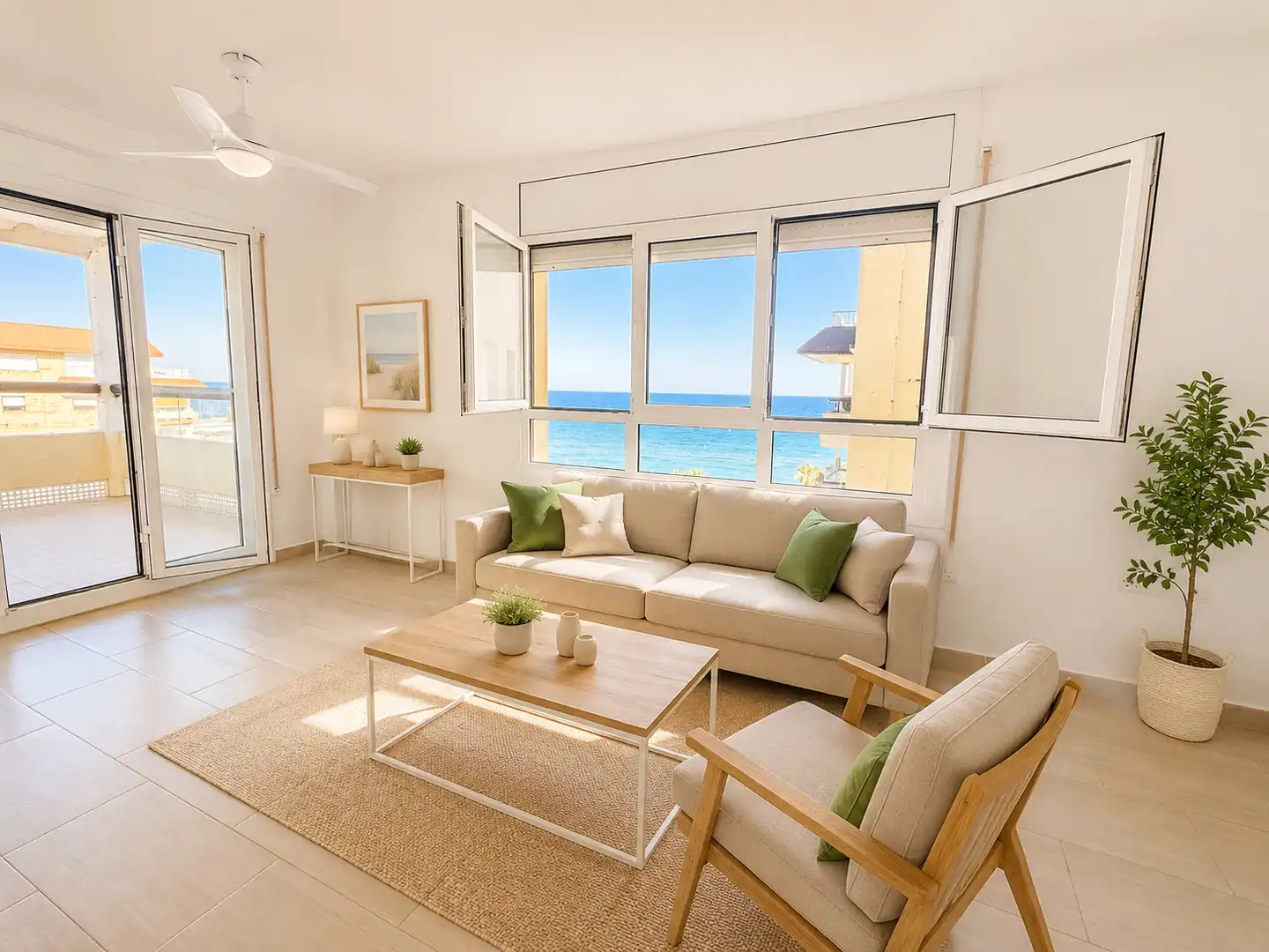 Living room of Flat for sale in Torredembarra  with Air Conditioner, Heating and Parquet flooring