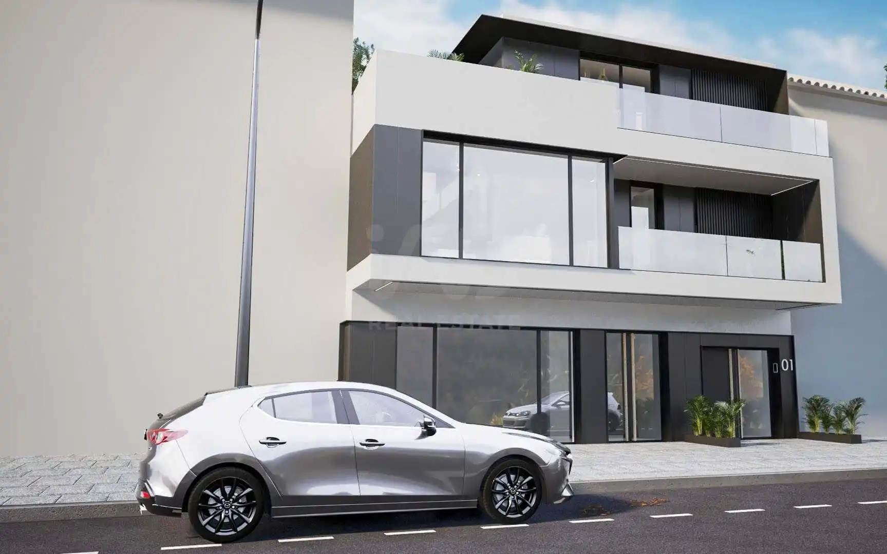 Außenansicht von Einfamilien-Reihenhaus zum Verkauf in Sanxenxo mit Klimaanlage, Heizung und Terrasse
