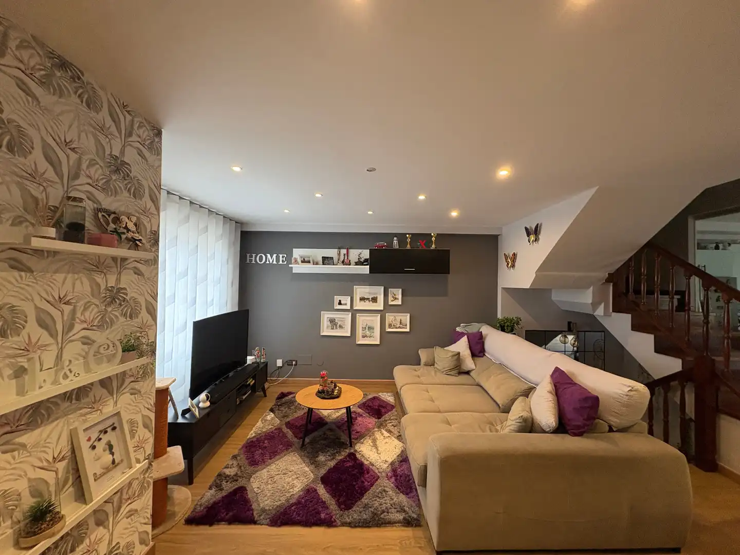 Wohnzimmer von Einfamilien-Reihenhaus zum Verkauf in Carreño mit Heizung, Parkett und Terrasse