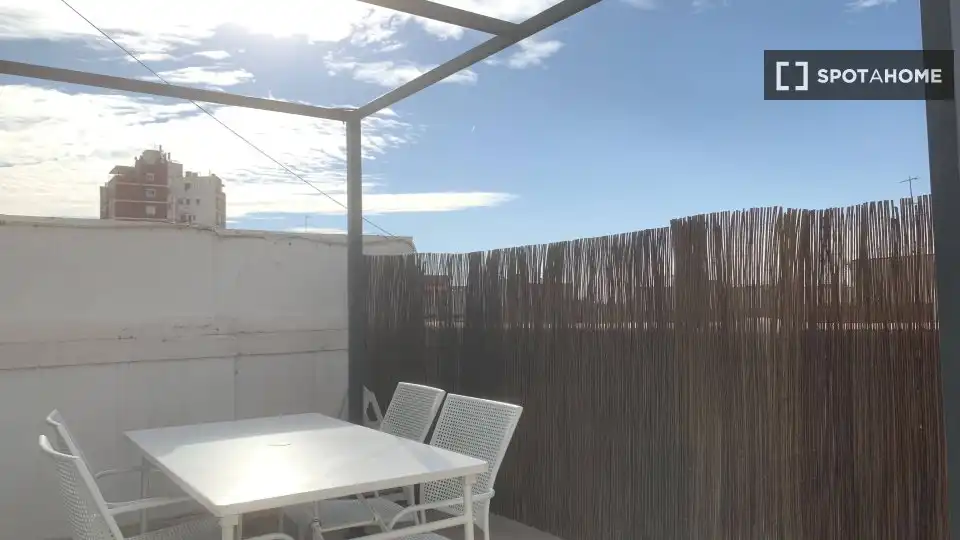 Terrace of Flat for rent in Valencia  with Air Conditioner, Heating and Furnished