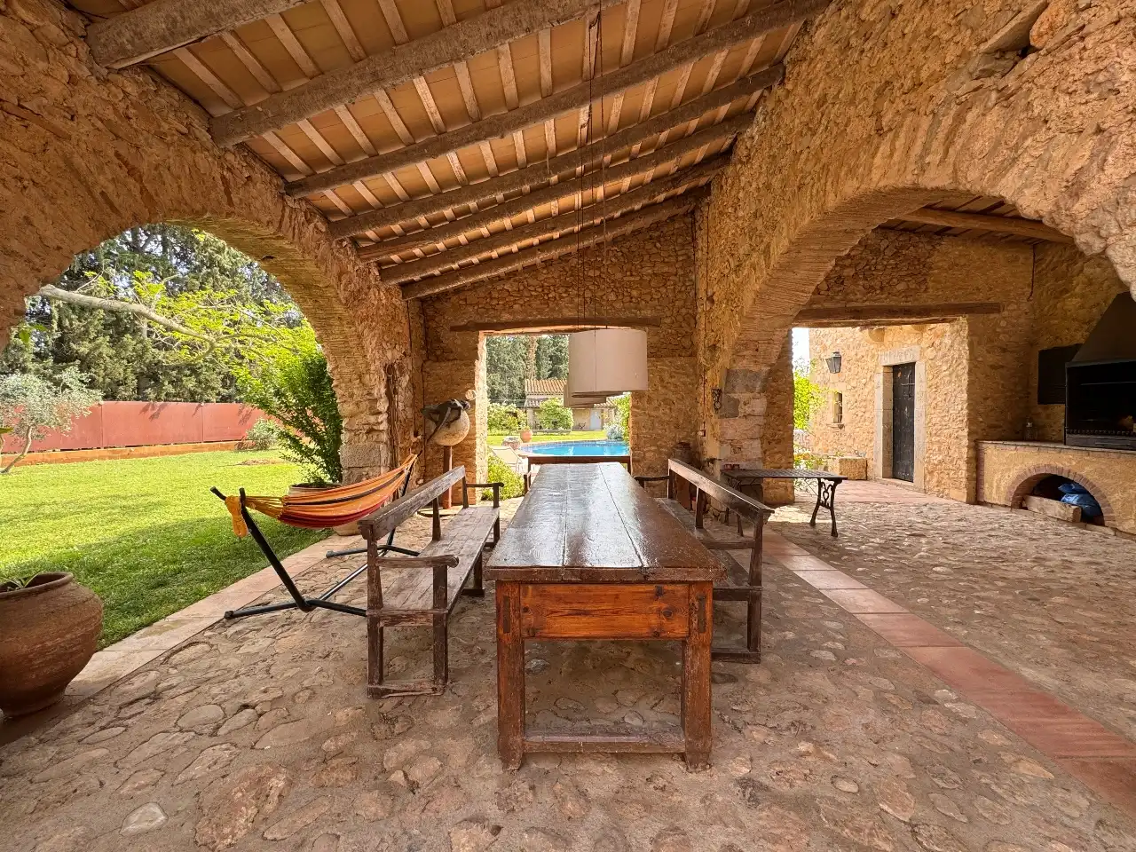 Terrace of Country homes for sale in Viladamat  with Private garden, Terrace and Swimming Pool