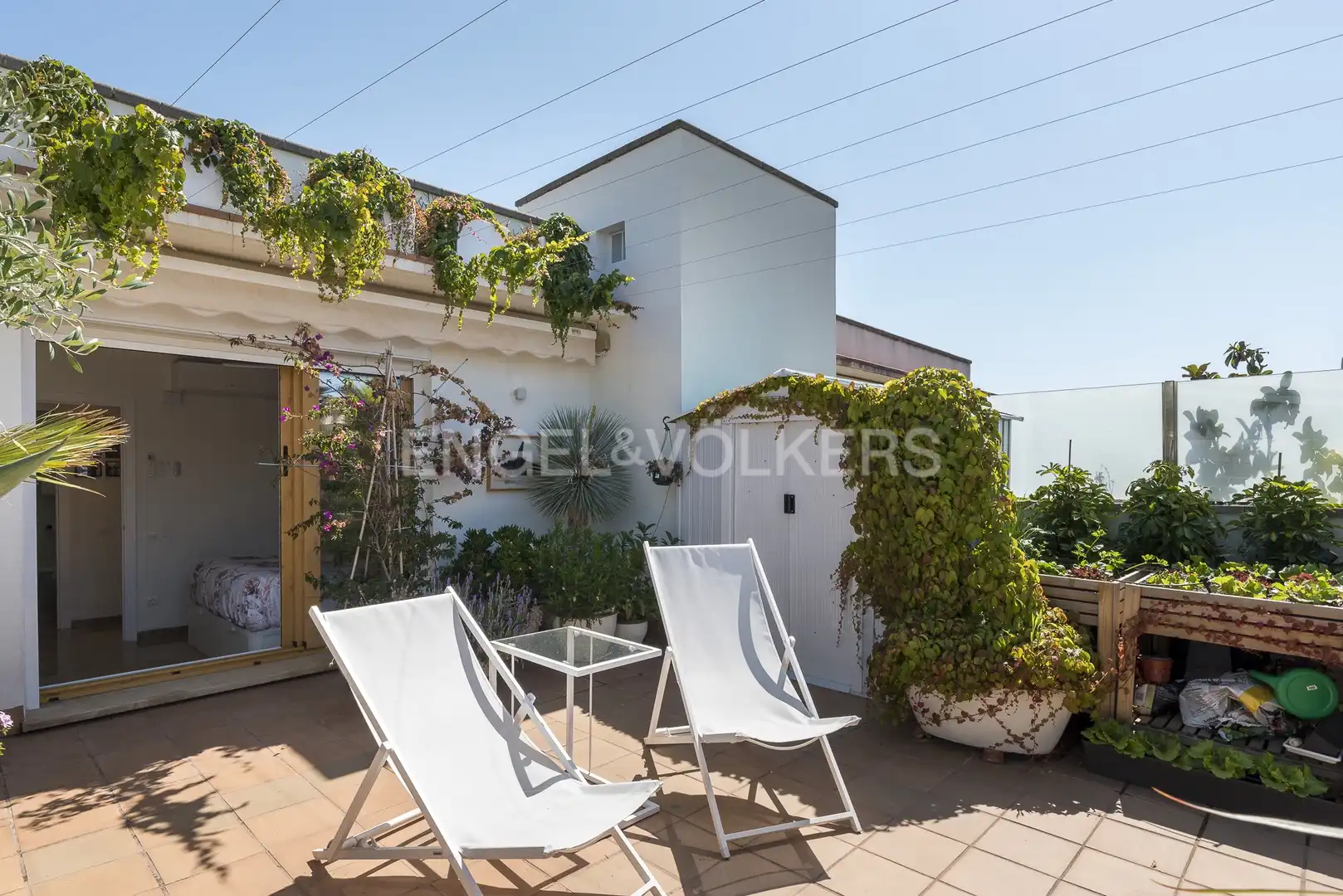 Terrace of Attic for rent in Sitges  with Air Conditioner, Heating and Parquet flooring