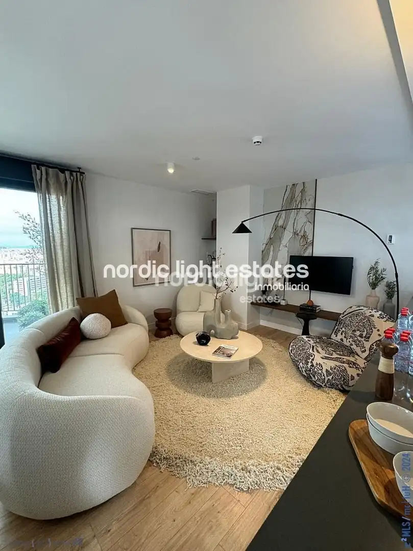 Wohnzimmer von Wohnung zum Verkauf in Málaga mit Klimaanlage, Terrasse und Schwimmbad