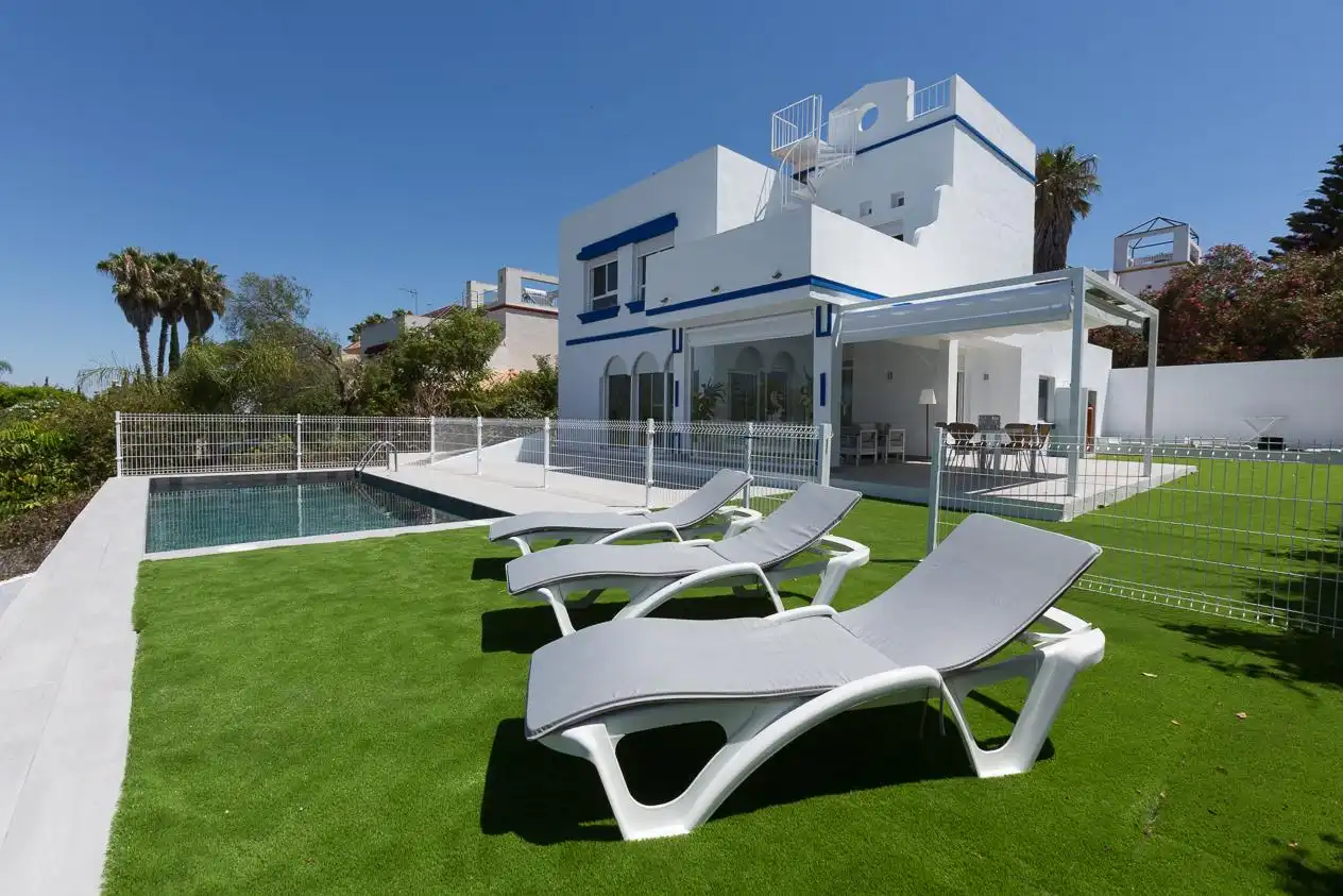 Terraza de Casa o chalet de alquiler en Sanlúcar de Barrameda con Aire acondicionado, Jardín privado y Terraza