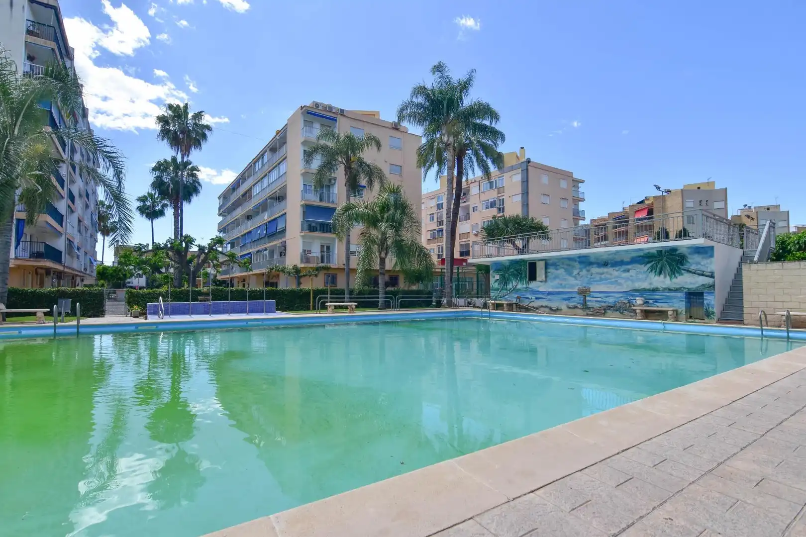 Piscina de Planta baixa de lloguer en La Pobla de Farnals amb Aire condicionat, Moblat i Piscina comunitària