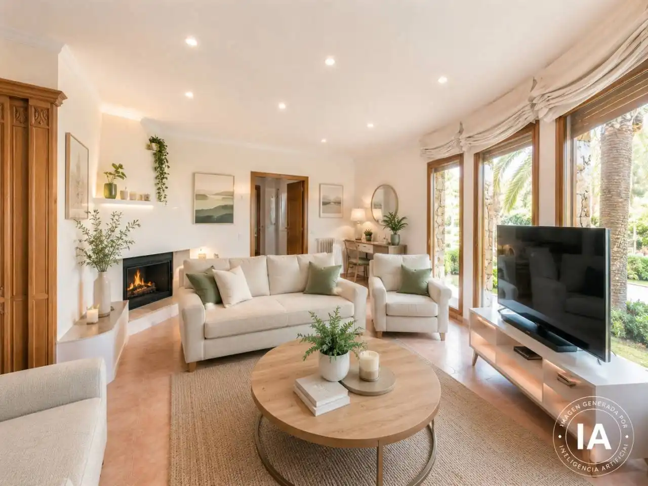 Wohnzimmer von Haus oder Chalet zum Verkauf in Cerdanyola del Vallès mit Klimaanlage, Heizung und Privatgarten