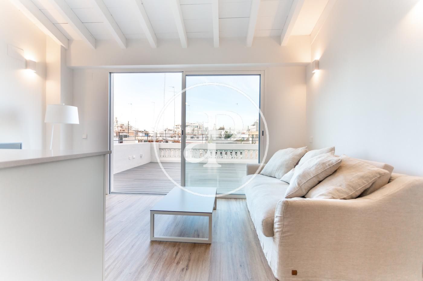 Sala d'estar de Àtic de lloguer en  Valencia Capital amb Aire condicionat, Calefacció i Terrassa