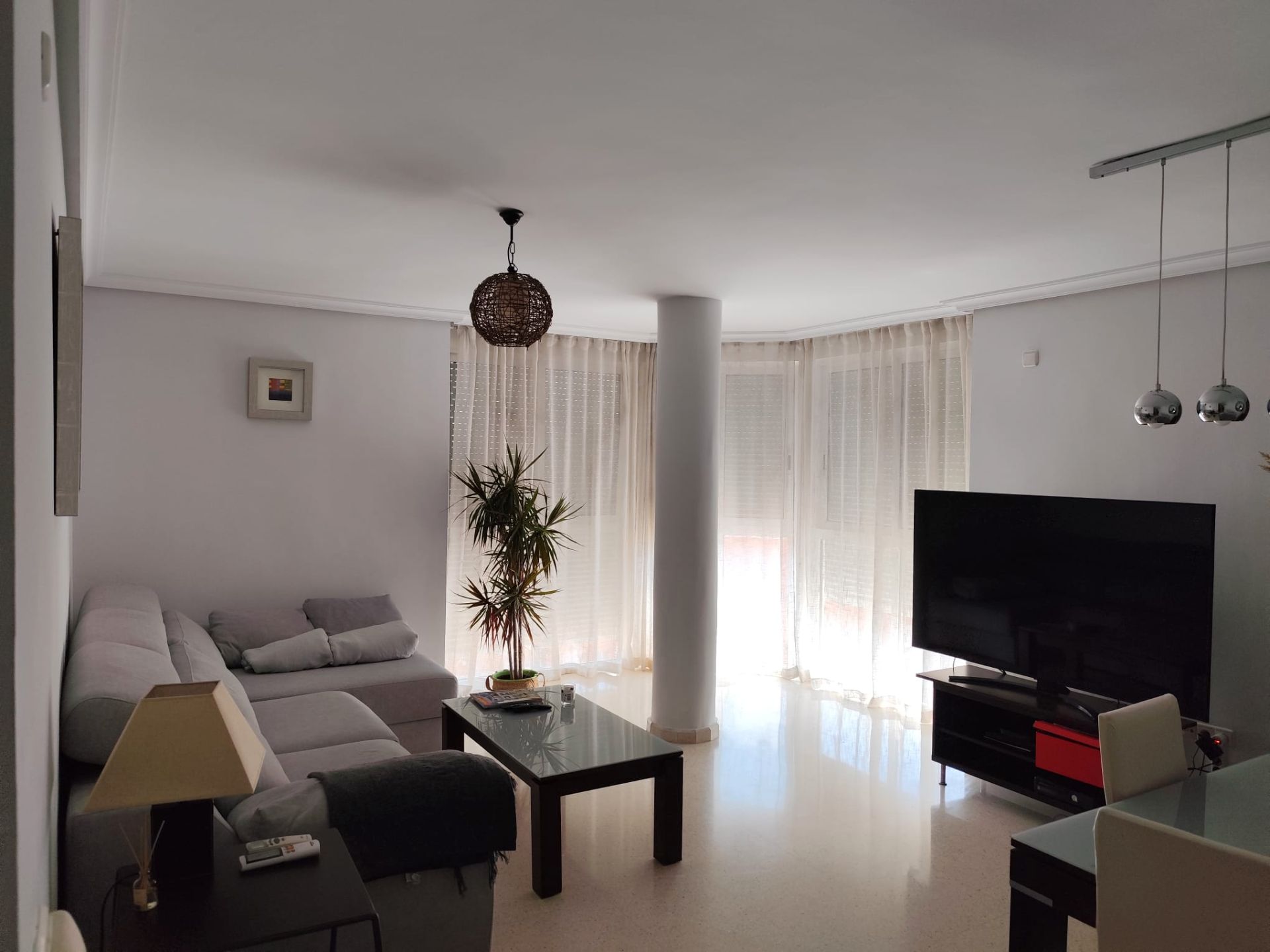 Sala d'estar de Pis de lloguer en  Almería Capital amb Aire condicionat, Calefacció i Moblat