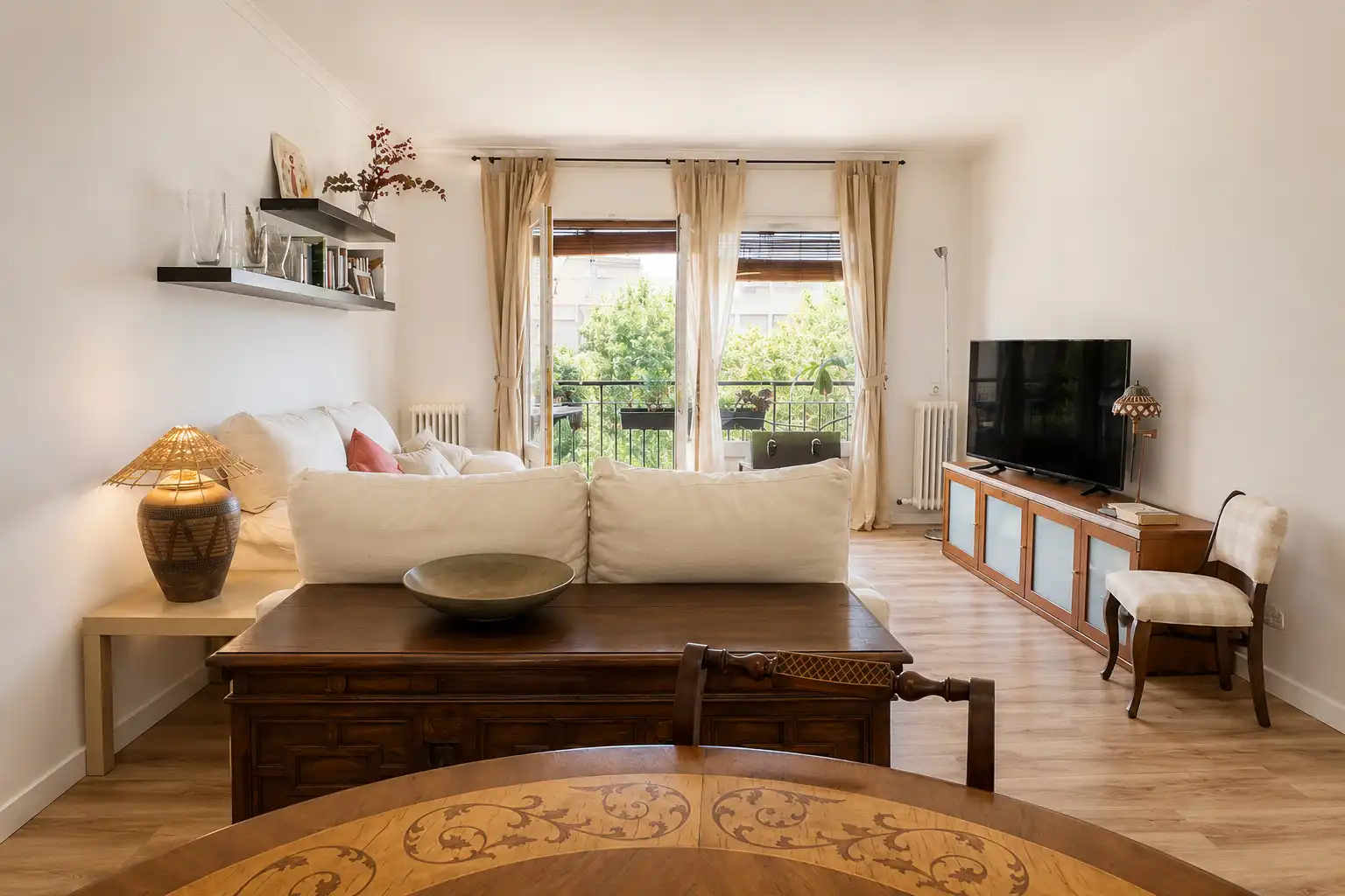 Wohnzimmer von Wohnung zum Verkauf in Figueres mit Heizung, Parkett und Terrasse