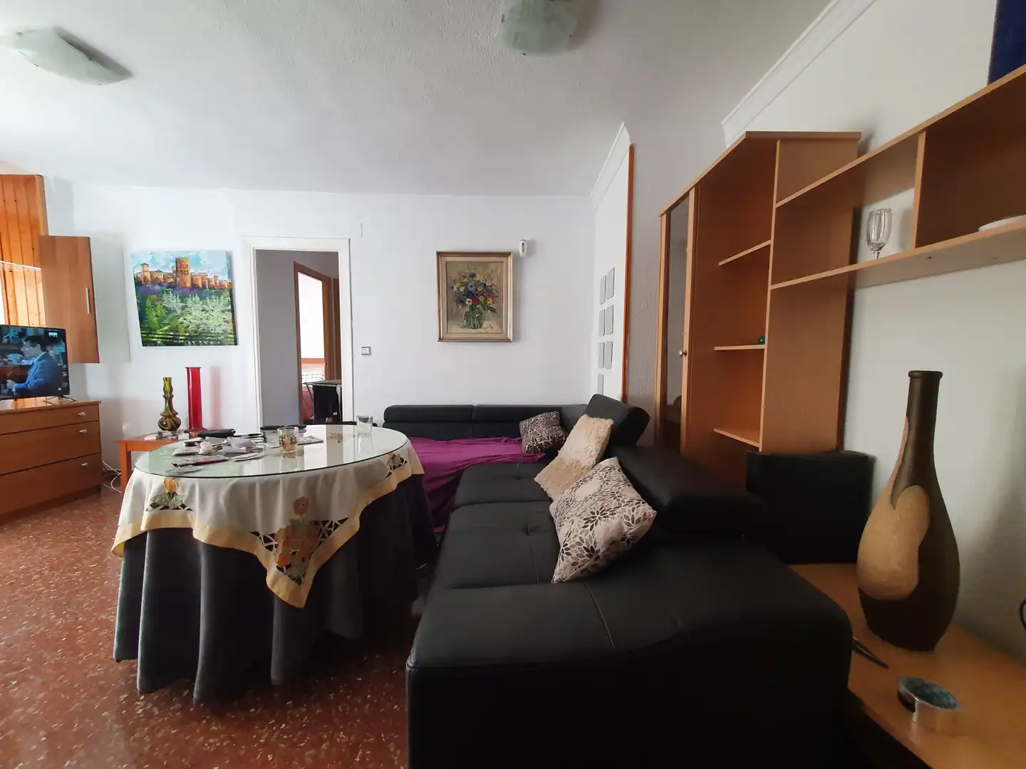 Sala de estar de Apartamento de alquiler en Granada con Aire acondicionado, Calefacción y Terraza