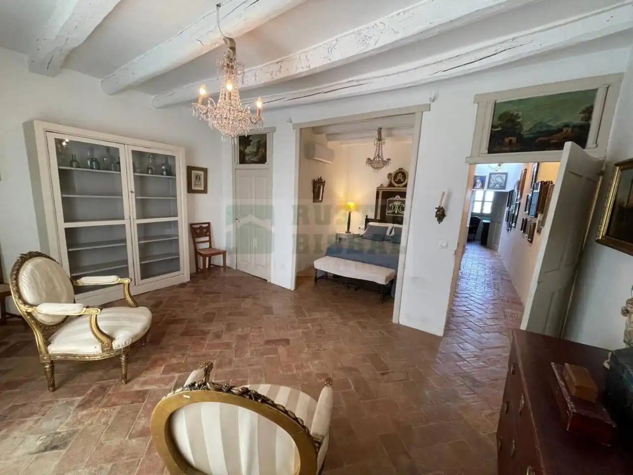 Wohnzimmer von Country house zur Miete in Navata mit Klimaanlage, Heizung und Privatgarten