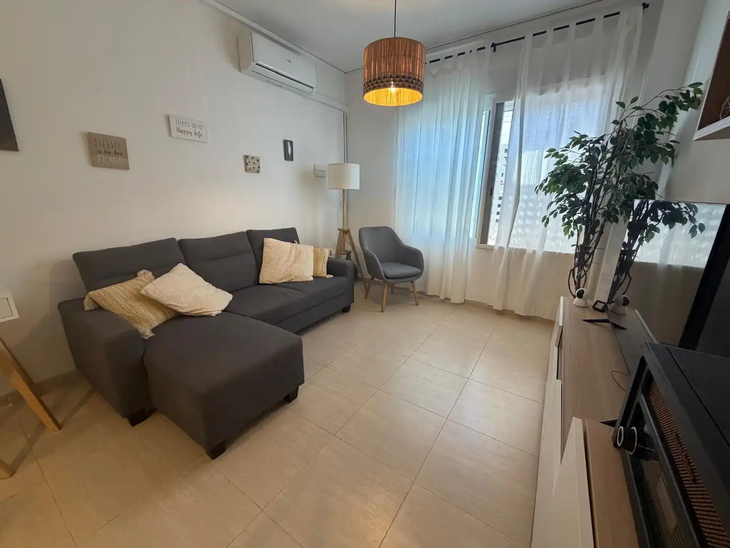 Wohnzimmer von Wohnung zur Miete in Moncofa mit Klimaanlage, Möbliert und Ofen