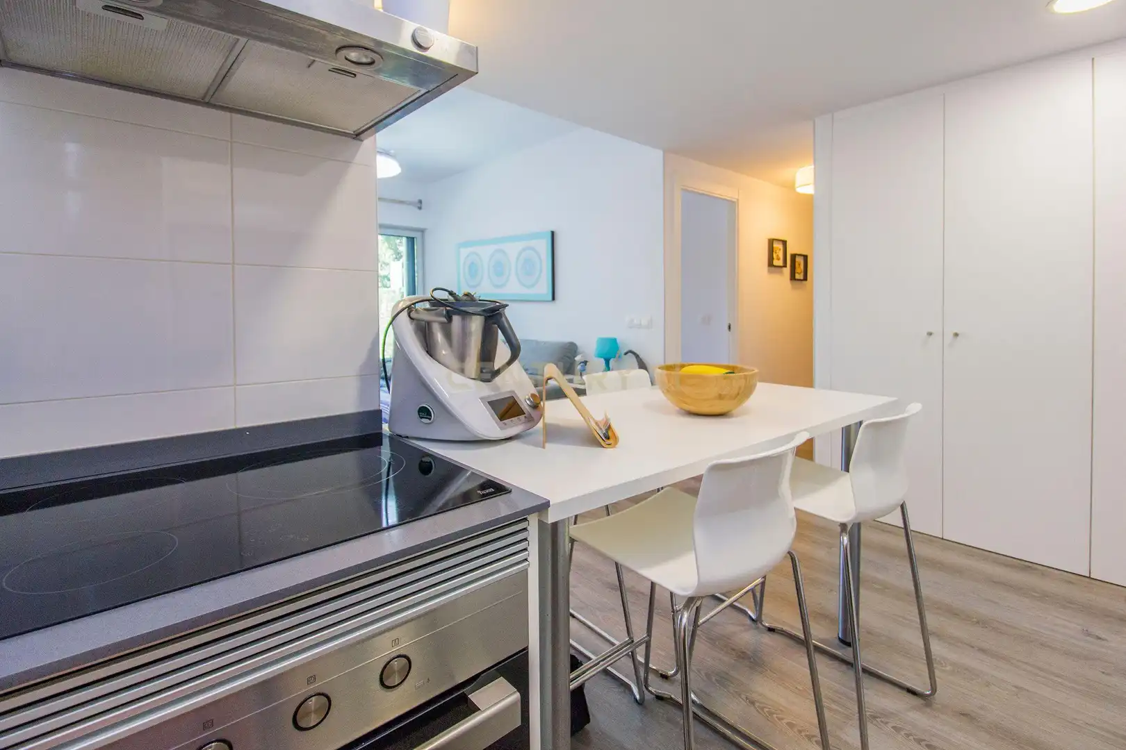 Cocina de Apartamento de alquiler en Calpe / Calp con Aire acondicionado, Jardín privado y Amueblado