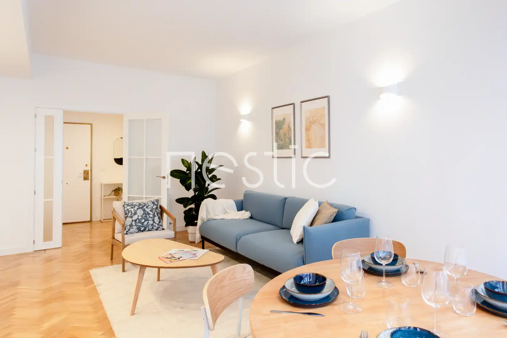 Wohnzimmer von Wohnungen zur Miete in Madrid mit Klimaanlage, Heizung und Möbliert
