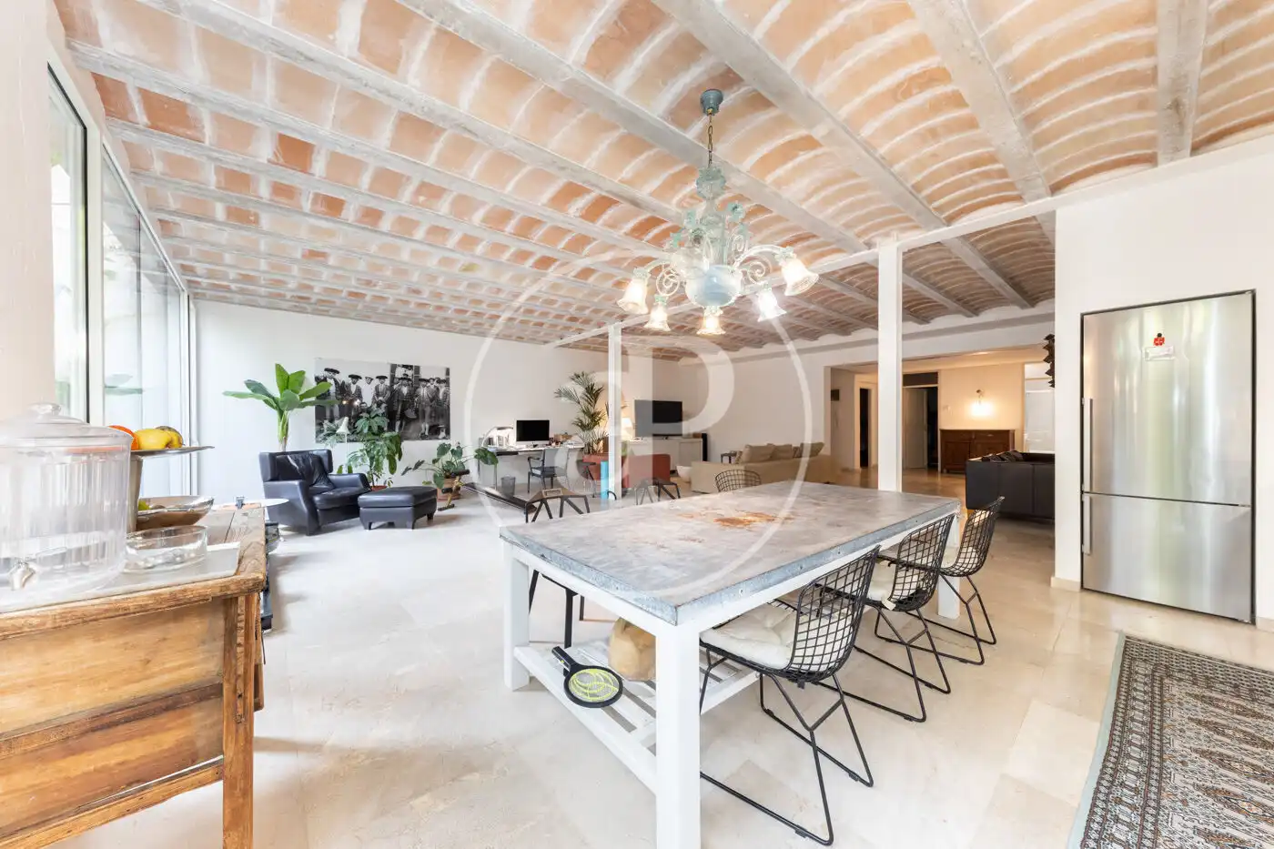 Wohnzimmer von Einfamilien-Reihenhaus zum Verkauf in  Palma de Mallorca mit Klimaanlage, Heizung und Privatgarten