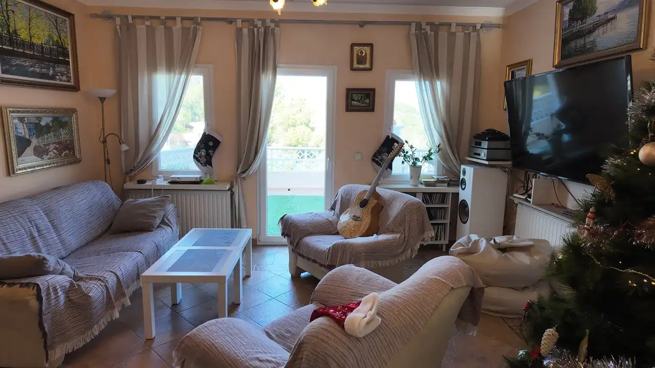 Sala de estar de Casa o chalet en venta en L'Alfàs del Pi con Aire acondicionado, Calefacción y Jardín privado