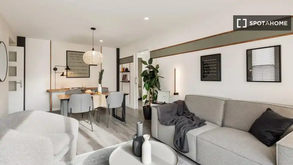 Living room of Flat for rent in Barcelona  with Air Conditioner, Heating and Furnished