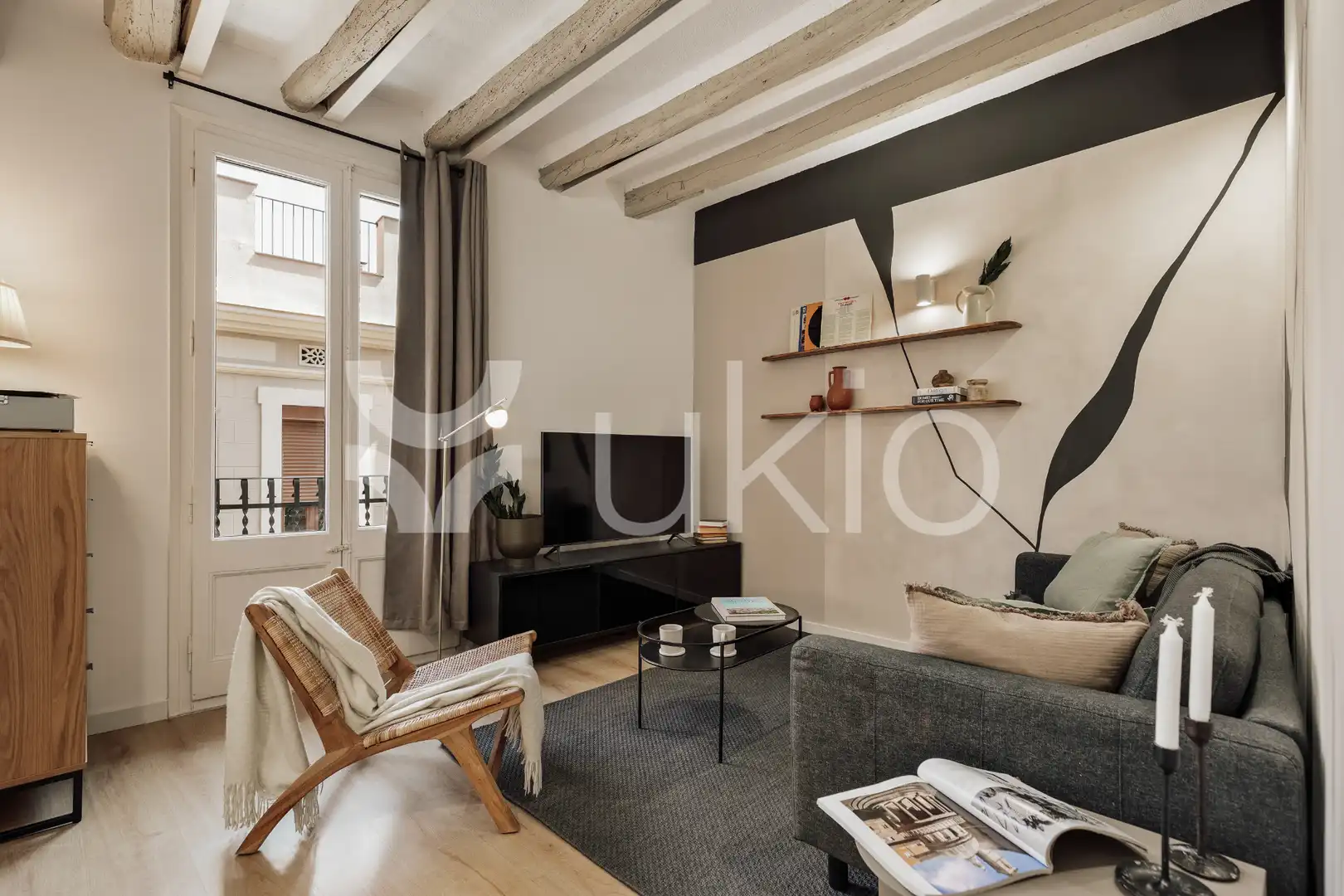 Living room of Apartments for rent in Barcelona  with Air Conditioner, Heating and Furnished