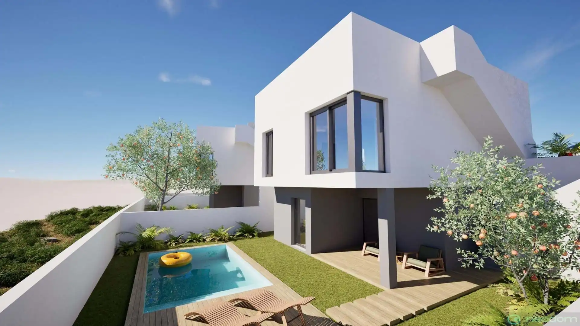 Vista exterior de Casa o chalet en venta en Mazarrón con Aire acondicionado, Terraza y Piscina