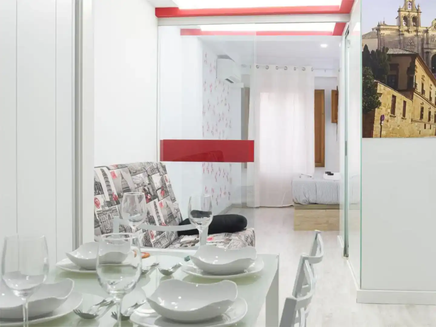 Sala d'estar de Pis de lloguer en Úbeda amb Aire condicionat, Parquet i Moblat