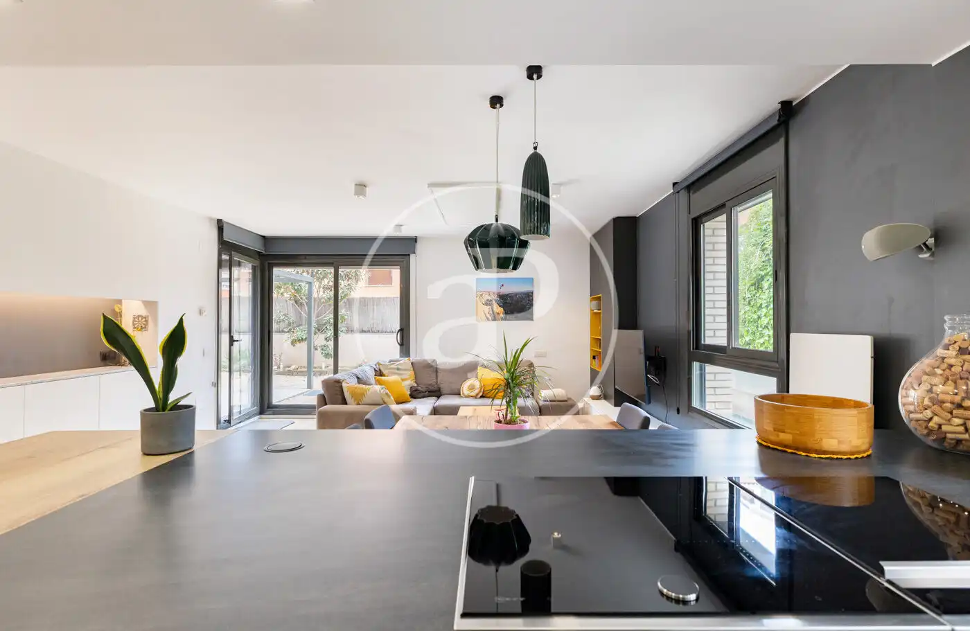 Wohnzimmer von Wohnung zum Verkauf in Esplugues de Llobregat mit Klimaanlage, Heizung und Privatgarten