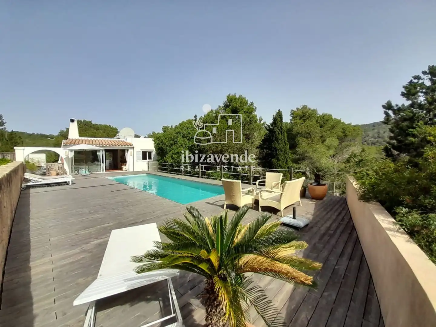 Exterior view of Houses for sale in Santa Eulària des Riu  with Air Conditioner, Swimming Pool and Furnished