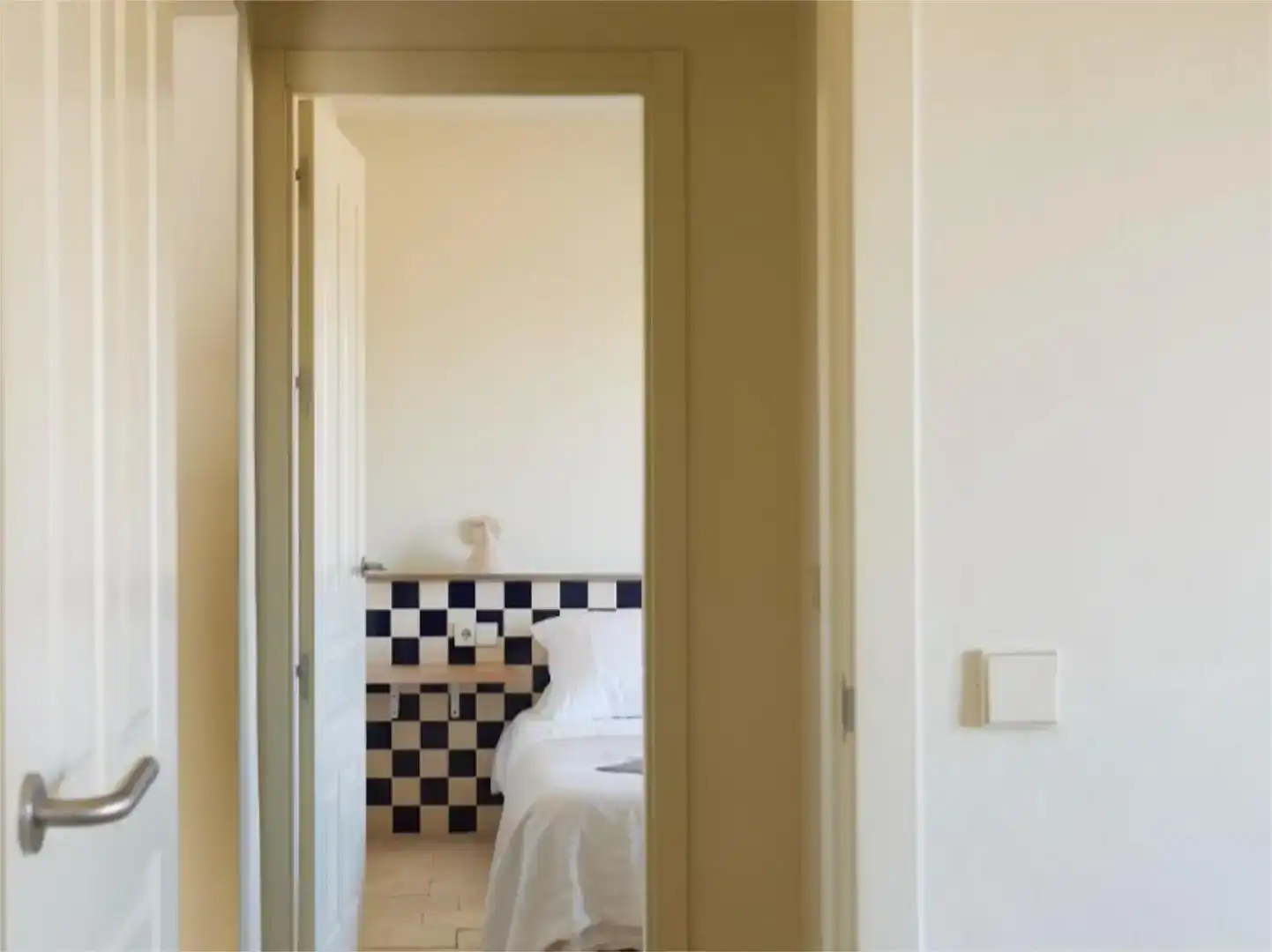 Schlafzimmer von Haus oder Chalet zur Miete in Almonte mit Klimaanlage, Privatgarten und Schwimmbad