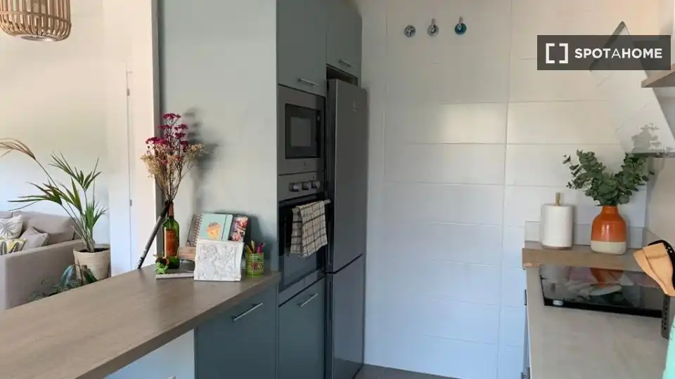 Kitchen of Apartments for share in Sopela  with Air Conditioner, Terrace and Furnished