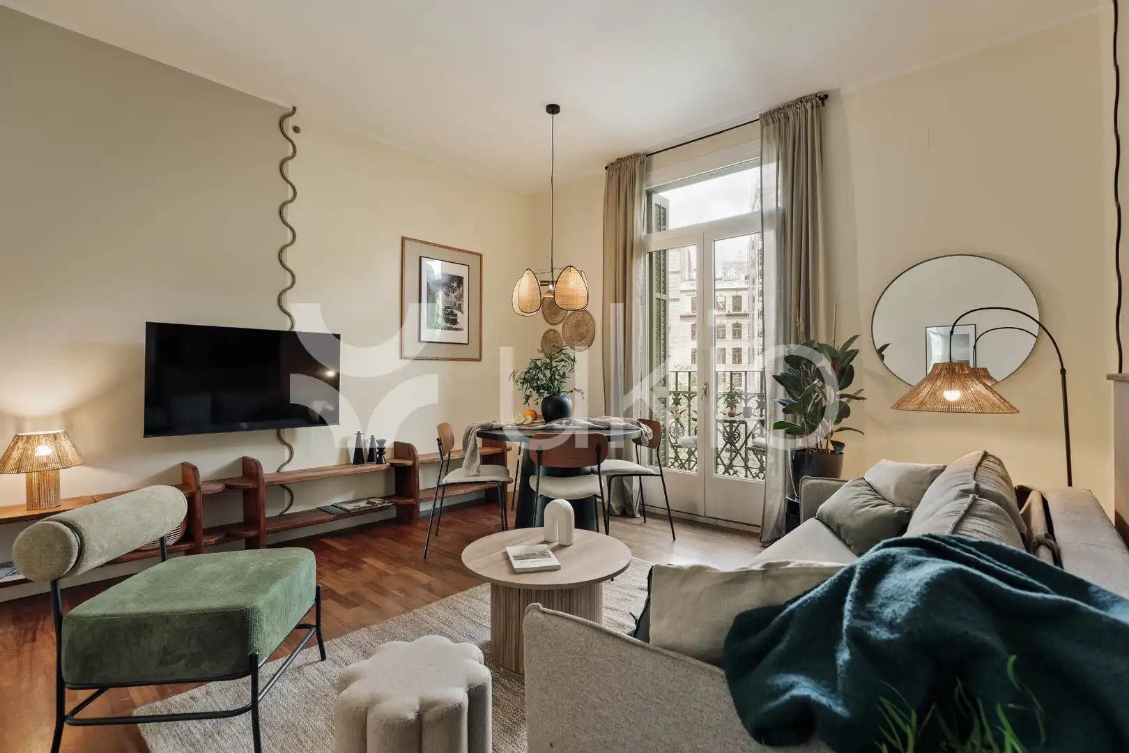 Sala d'estar de Apartament de lloguer en Barcelona amb Aire condicionat, Calefacció i Moblat