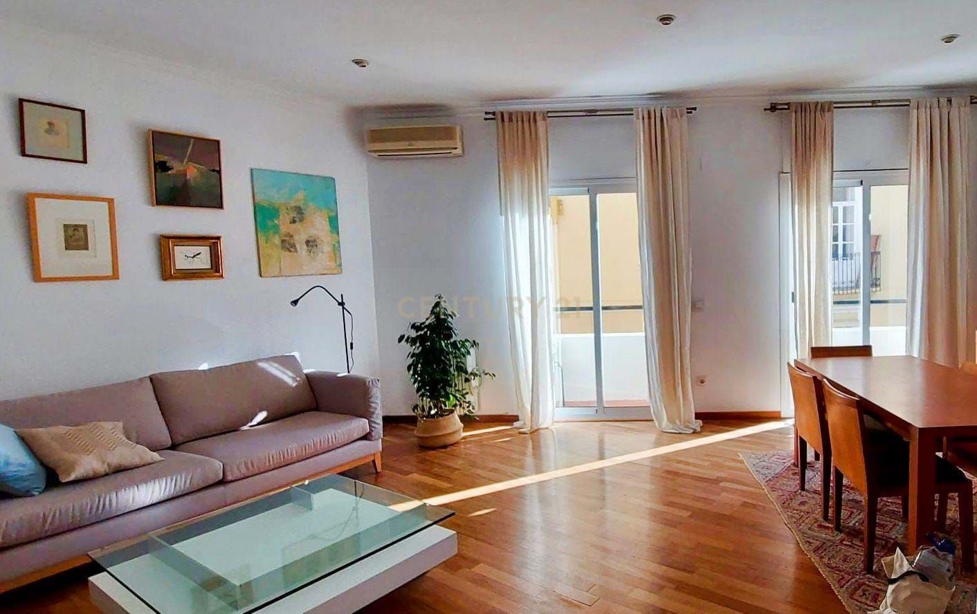 Living room of Flat to rent in  Valencia Capital  with Air Conditioner and Terrace