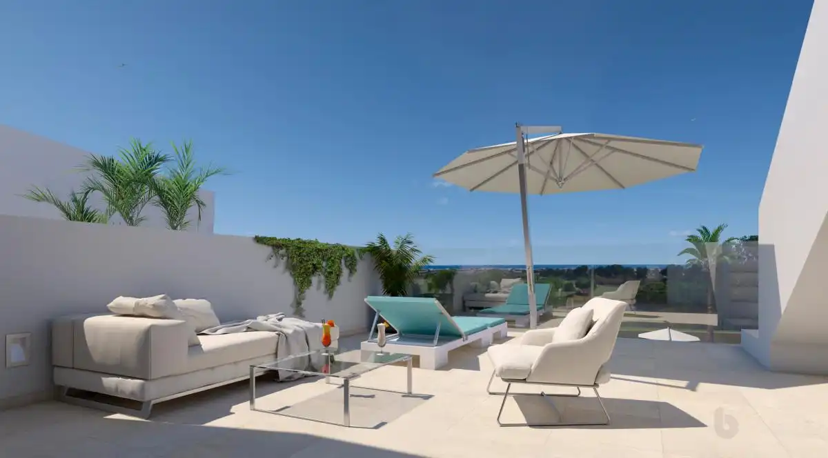 Terrasse von Wohnung zum Verkauf in Pilar de la Horadada mit Klimaanlage, Privatgarten und Terrasse