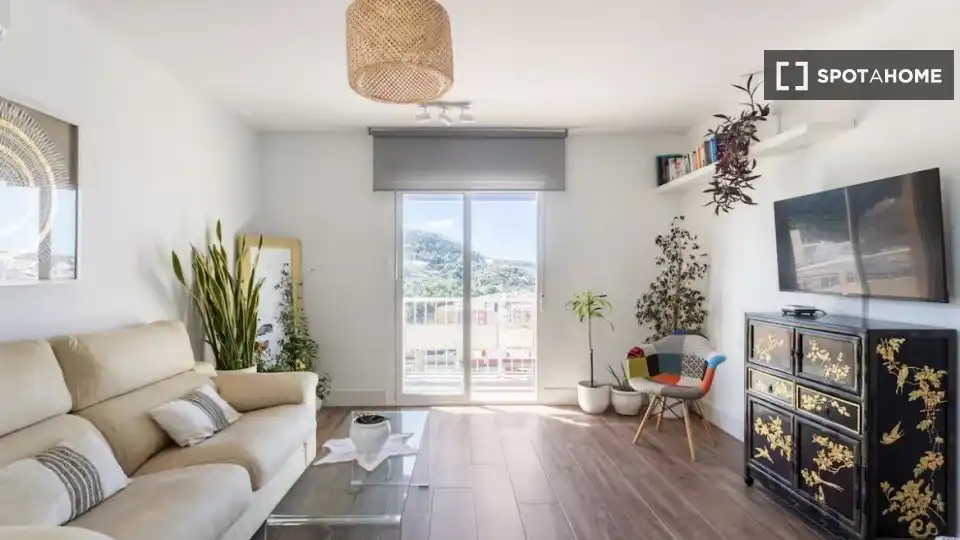 Sala de estar de Piso para compartir en Alicante / Alacant con Aire acondicionado, Terraza y Amueblado
