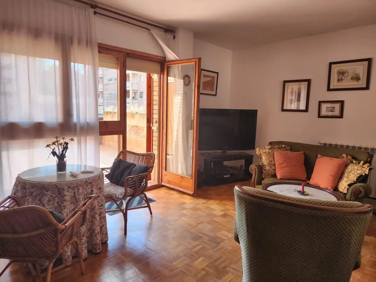 Sala de estar de Piso de alquiler en Jaca con Calefacción, Jardín privado y Parquet