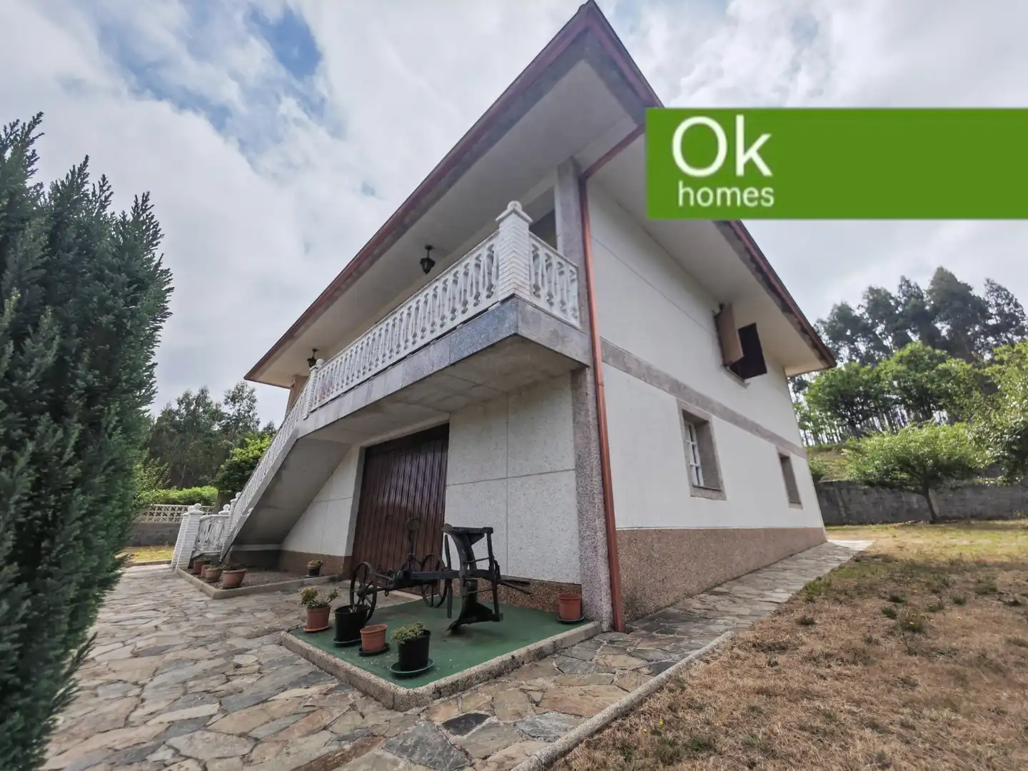Vista exterior de Casa o chalet en venta en Mesía con Calefacción, Jardín privado y Parquet