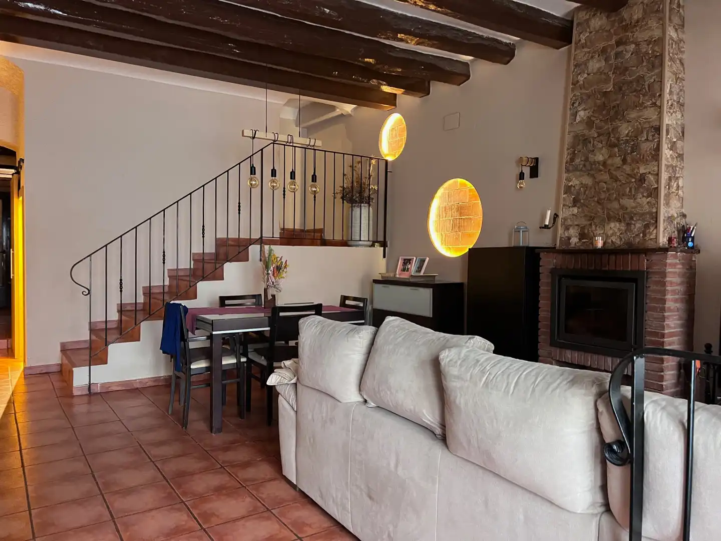 Wohnzimmer von Haus oder Chalet zum Verkauf in Vilassar de Dalt mit Terrasse und Ofen