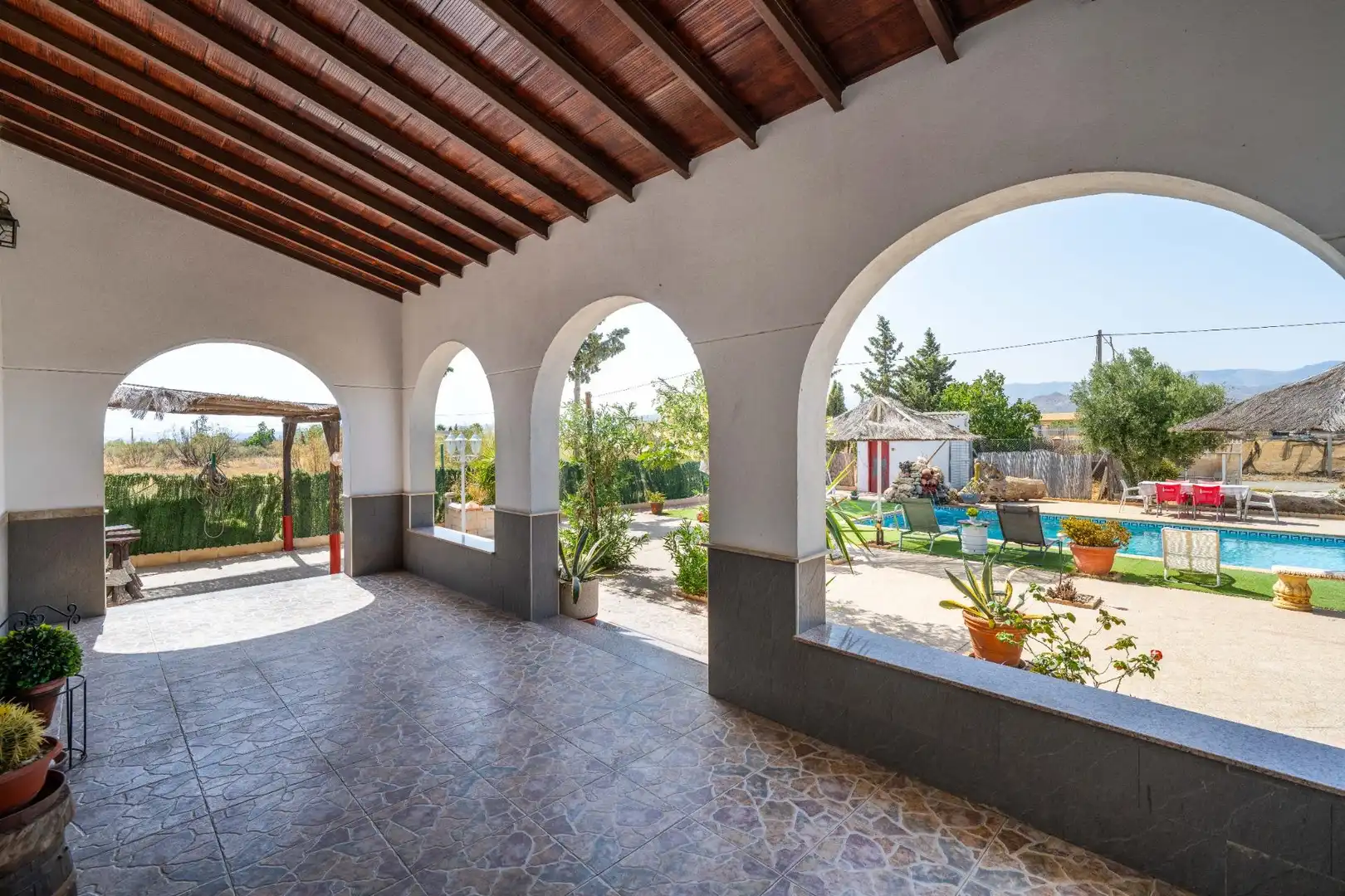 Terraza de Finca rústica en venta en Tabernas con Aire acondicionado, Jardín privado y Piscina