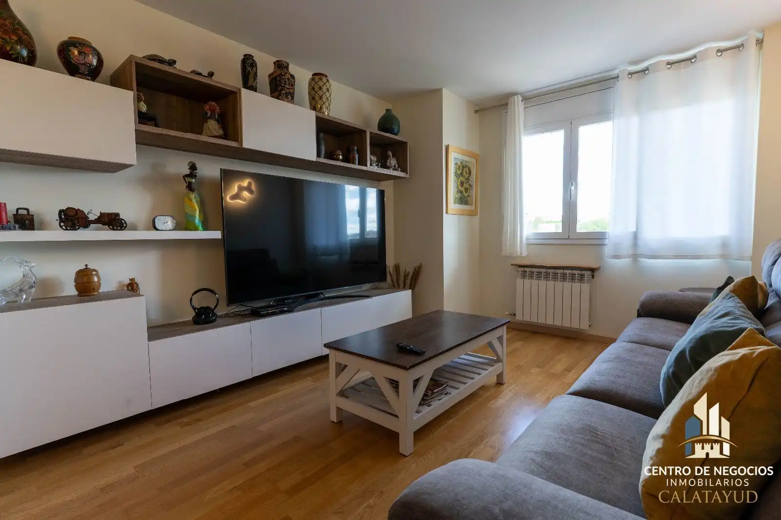 Wohnzimmer von Wohnung zum Verkauf in Calatayud mit Heizung, Parkett und Terrasse
