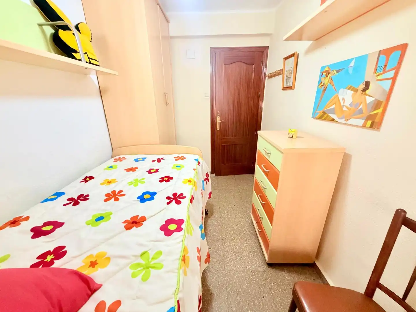 Schlafzimmer von Wohnung zur Miete in Málaga mit Klimaanlage, Heizung und Terrasse