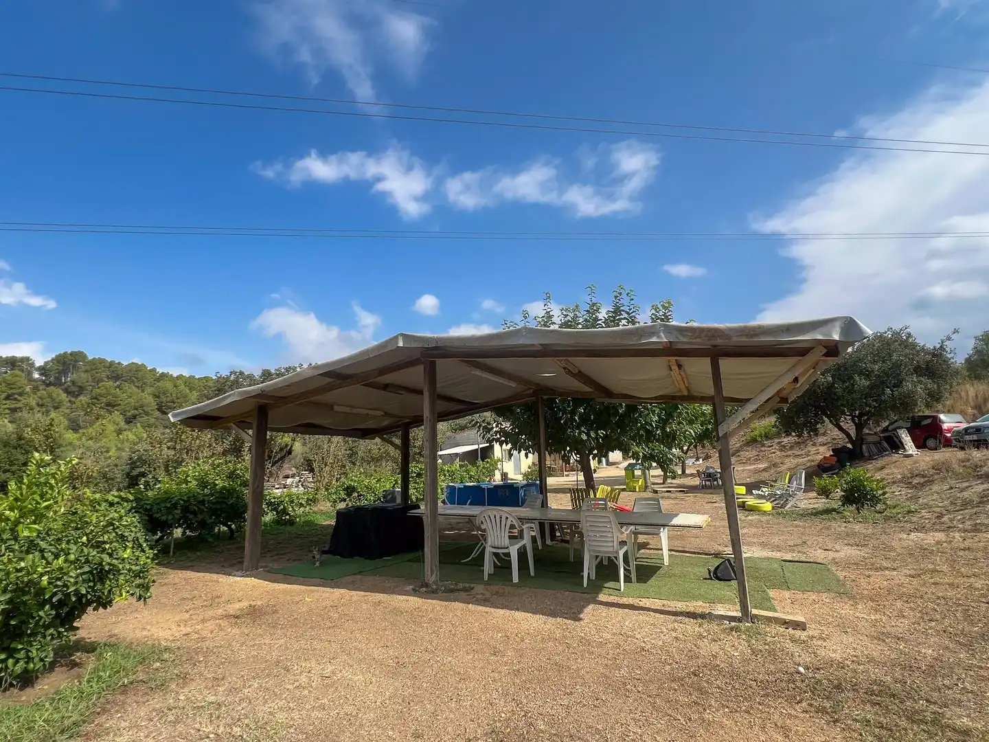 Terrassa de Finca rústica en venda en Les Borges del Camp amb Jardí privat, Traster i Piscina