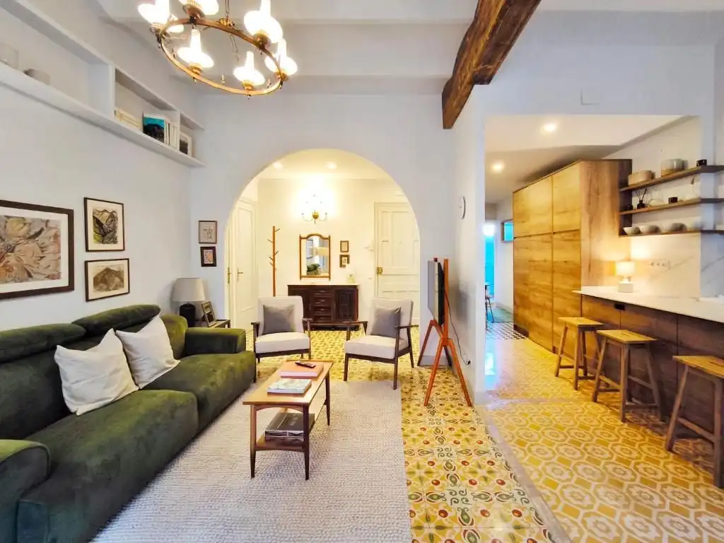 Wohnzimmer von Wohnung zum Verkauf in Campdevànol mit Heizung, Terrasse und Möbliert