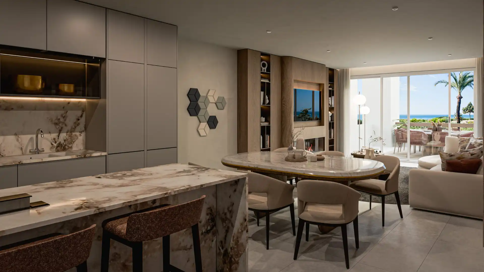 Dining room of Flat for sale in Marbella  with Air Conditioner, Terrace and Storage room