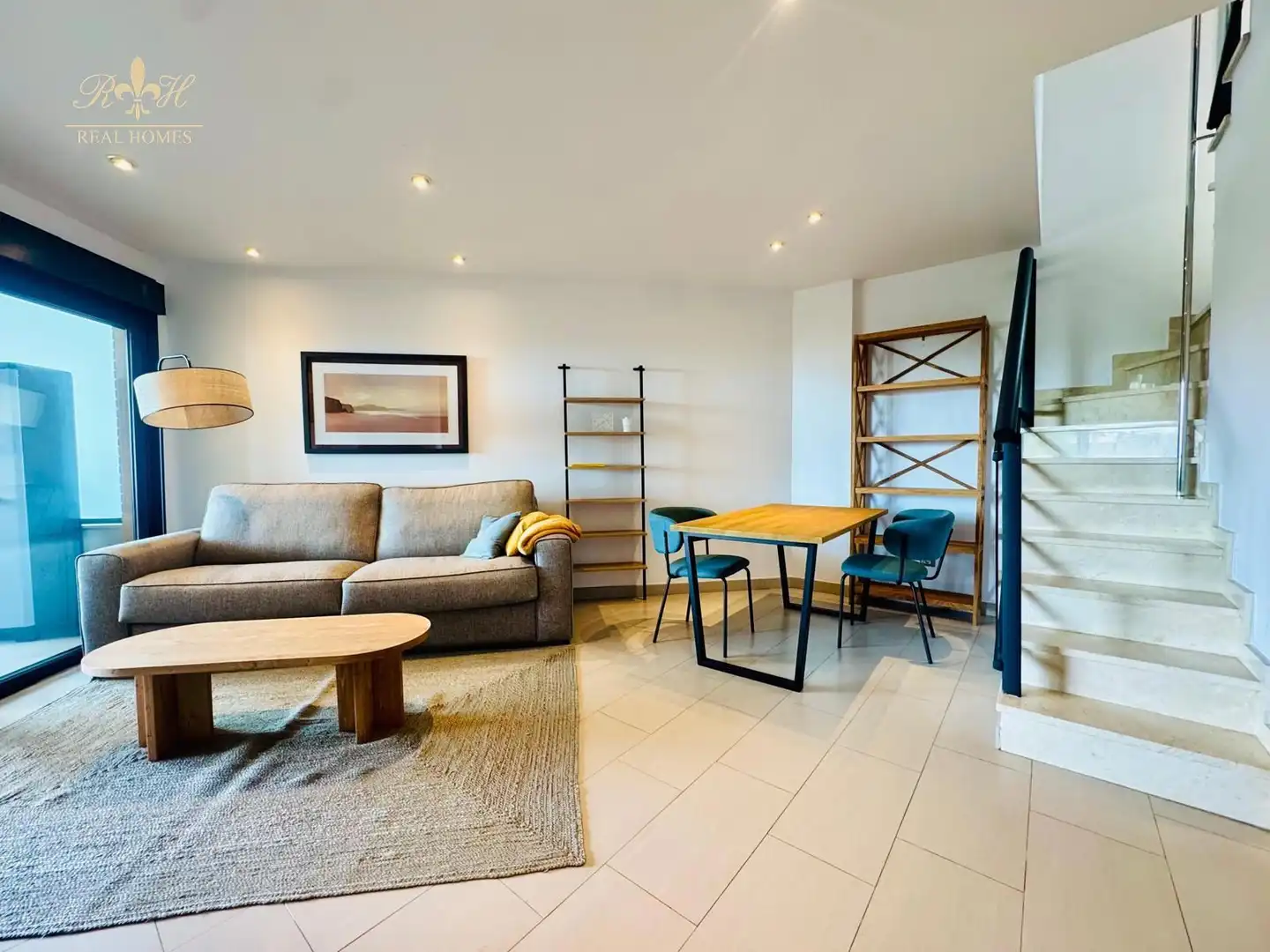 Wohnzimmer von Dachboden zur Miete in L'Alfàs del Pi mit Klimaanlage, Terrasse und Schwimmbad