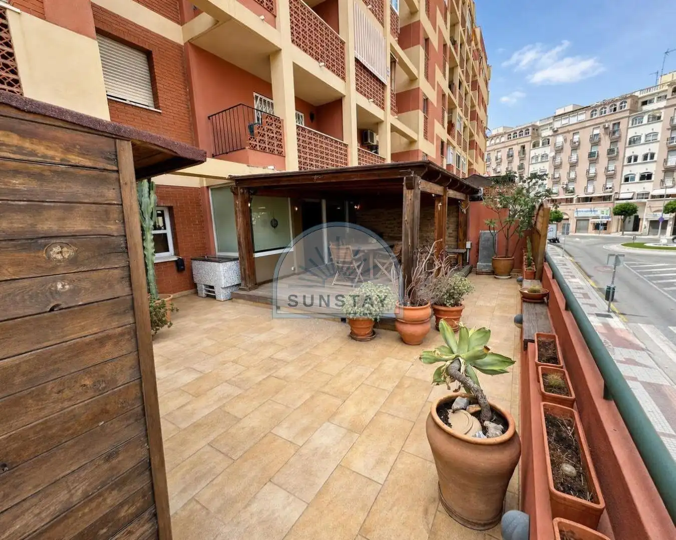 Terraza de Apartamento de alquiler en Torremolinos con Aire acondicionado, Jardín privado y Terraza