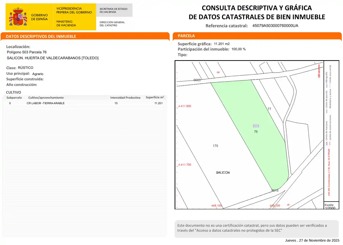 Terreny rústic en venda a Huerta de Valdecarábanos, imagen 8